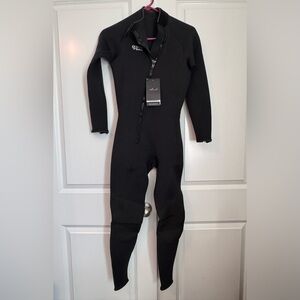 Women's Black Full-Length Wetsuit Neoprene 3MM Front Zip SMALL NWT